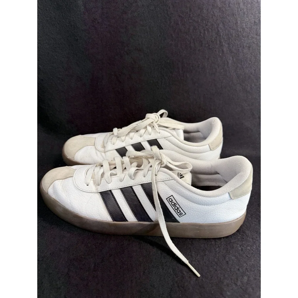 Adidas Men's VL Court 3.0 Sneaker ,white/black/gray-Size 12.‎